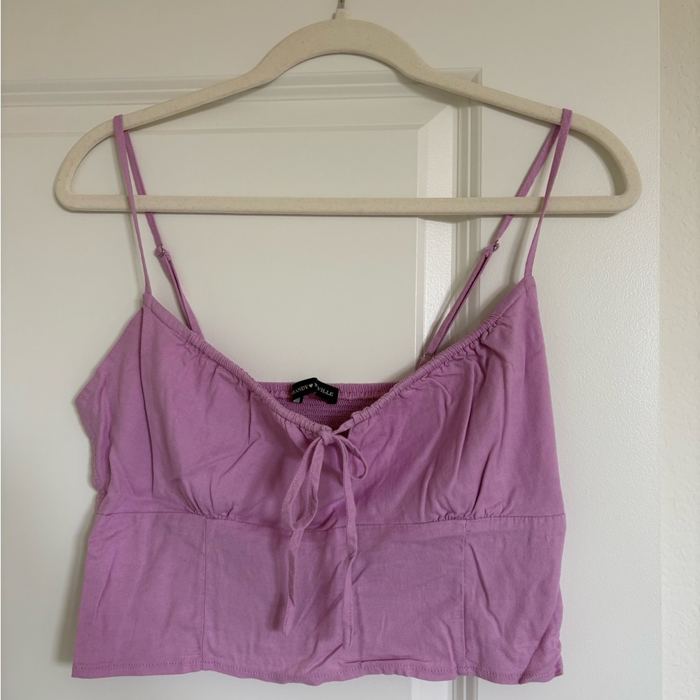 Brandy Melville pink/purple Crop Top